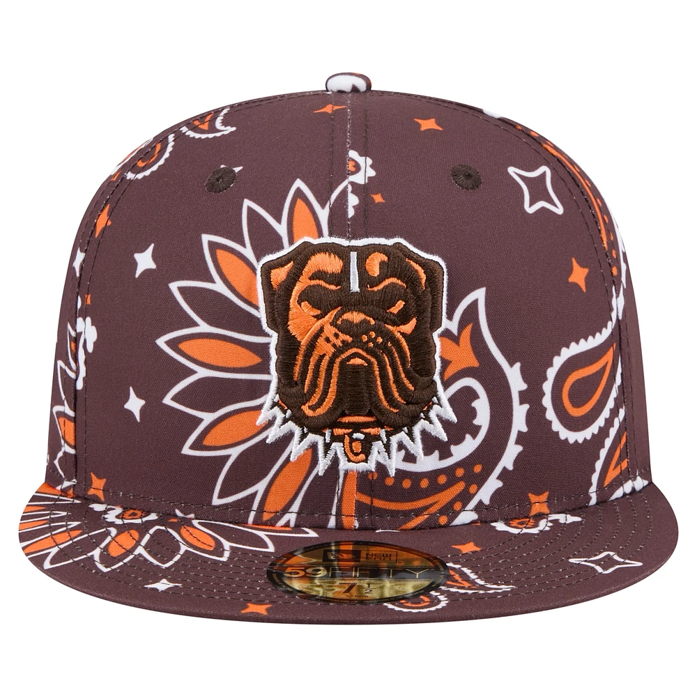 Men's New Era Brown Cleveland Browns Paisley 59FIFTY Fitted Hat