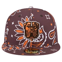 Men's New Era Brown Cleveland Browns Paisley 59FIFTY Fitted Hat