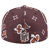 Men's New Era Brown Cleveland Browns Paisley 59FIFTY Fitted Hat