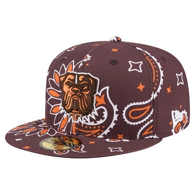 Men's New Era Brown Cleveland Browns Paisley 59FIFTY Fitted Hat