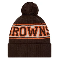 Men's New Era Brown Cleveland Browns Retro Cuffed Knit Hat with Pom