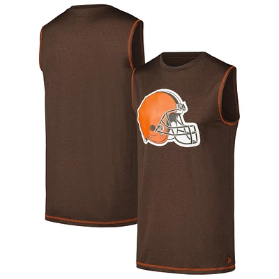 Débardeur New Era marron Cleveland Browns pour hommes