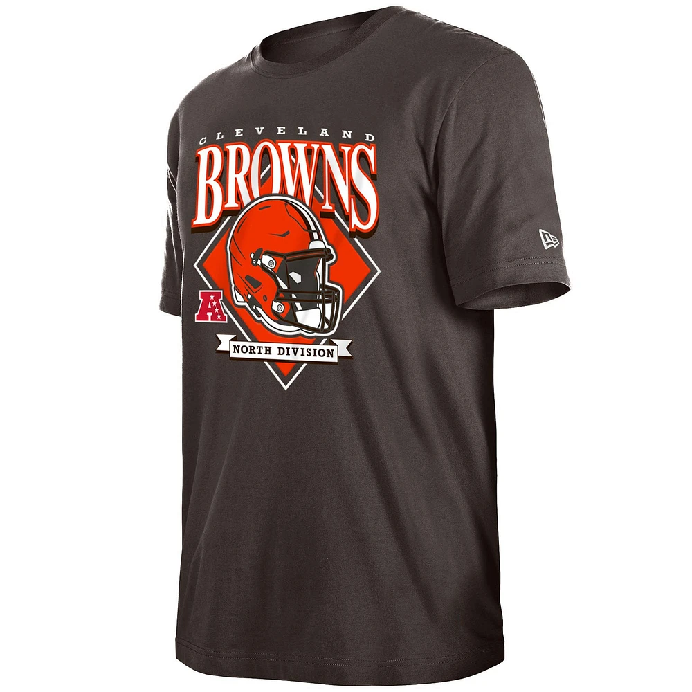 T-shirt à logo de l'équipe des Cleveland Browns New Era pour homme, marron