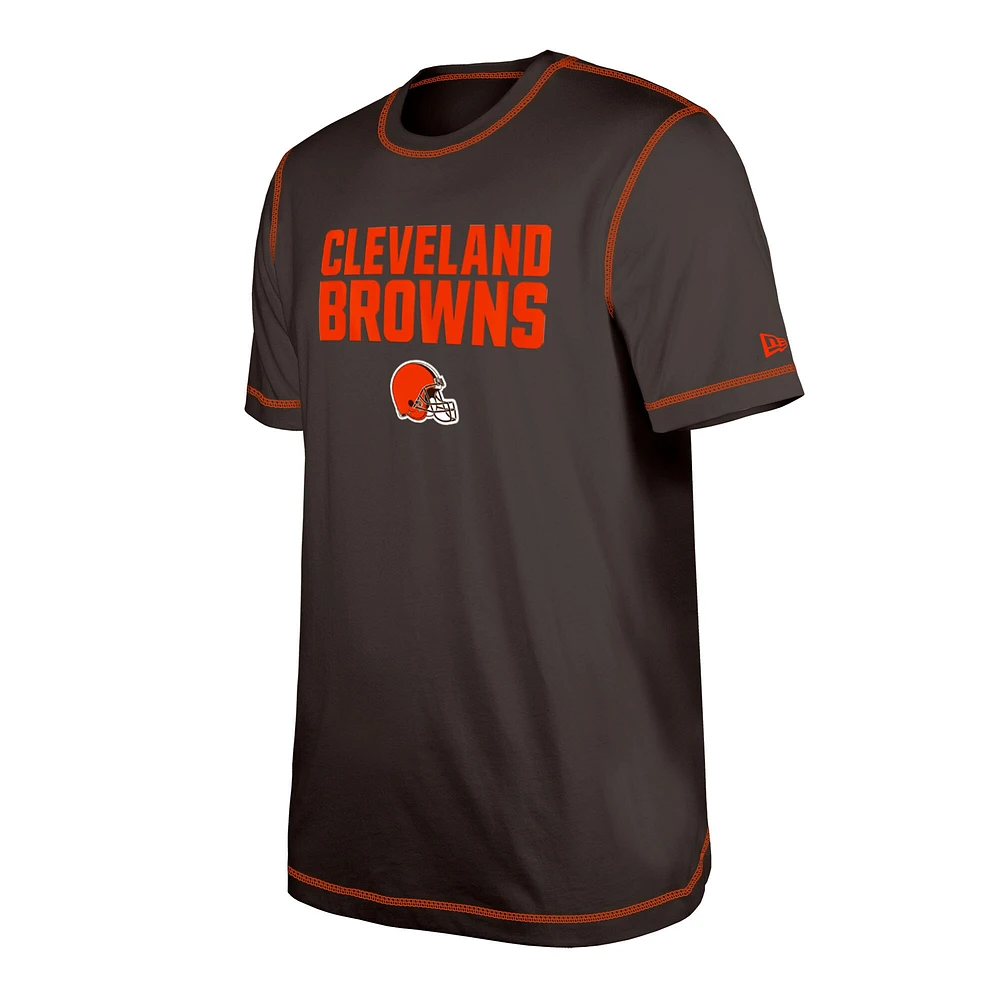 T-shirt à imprimé Third Down Puff des Cleveland Browns New Era pour homme, marron