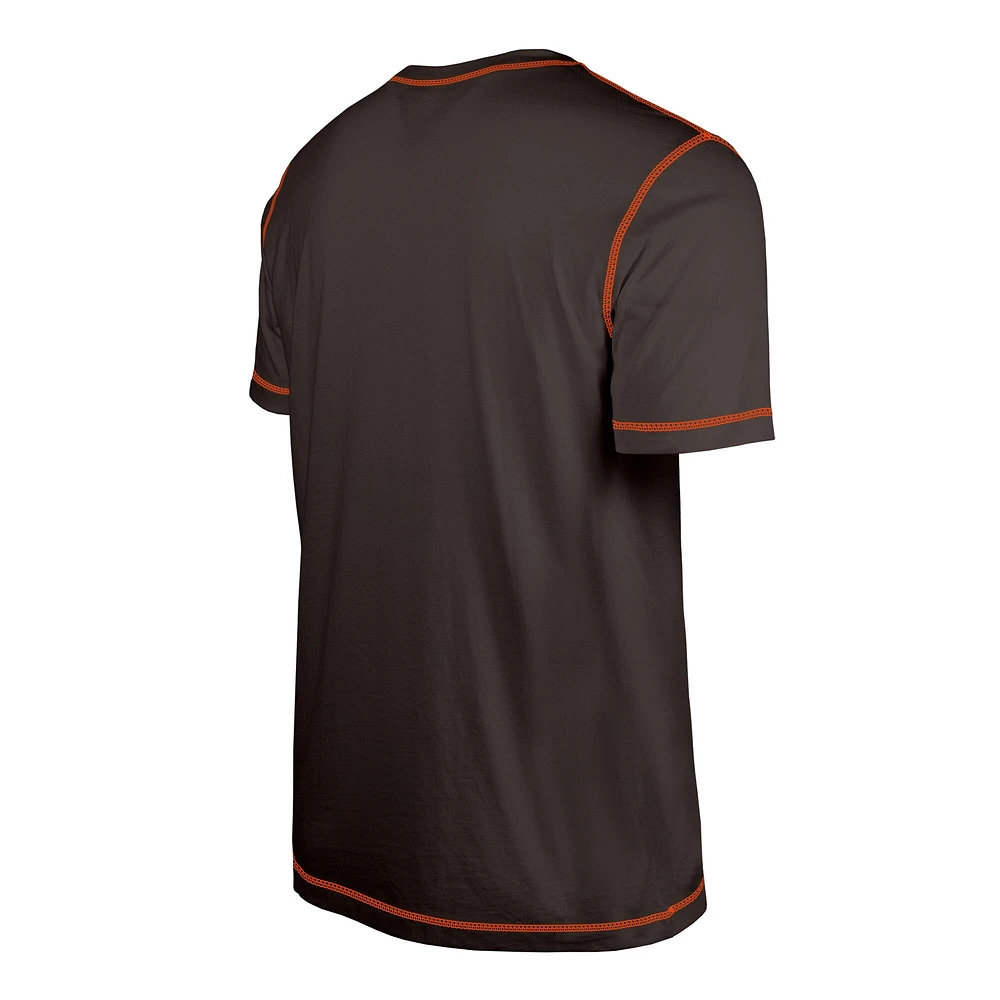 T-shirt à imprimé Third Down Puff des Cleveland Browns New Era pour homme, marron