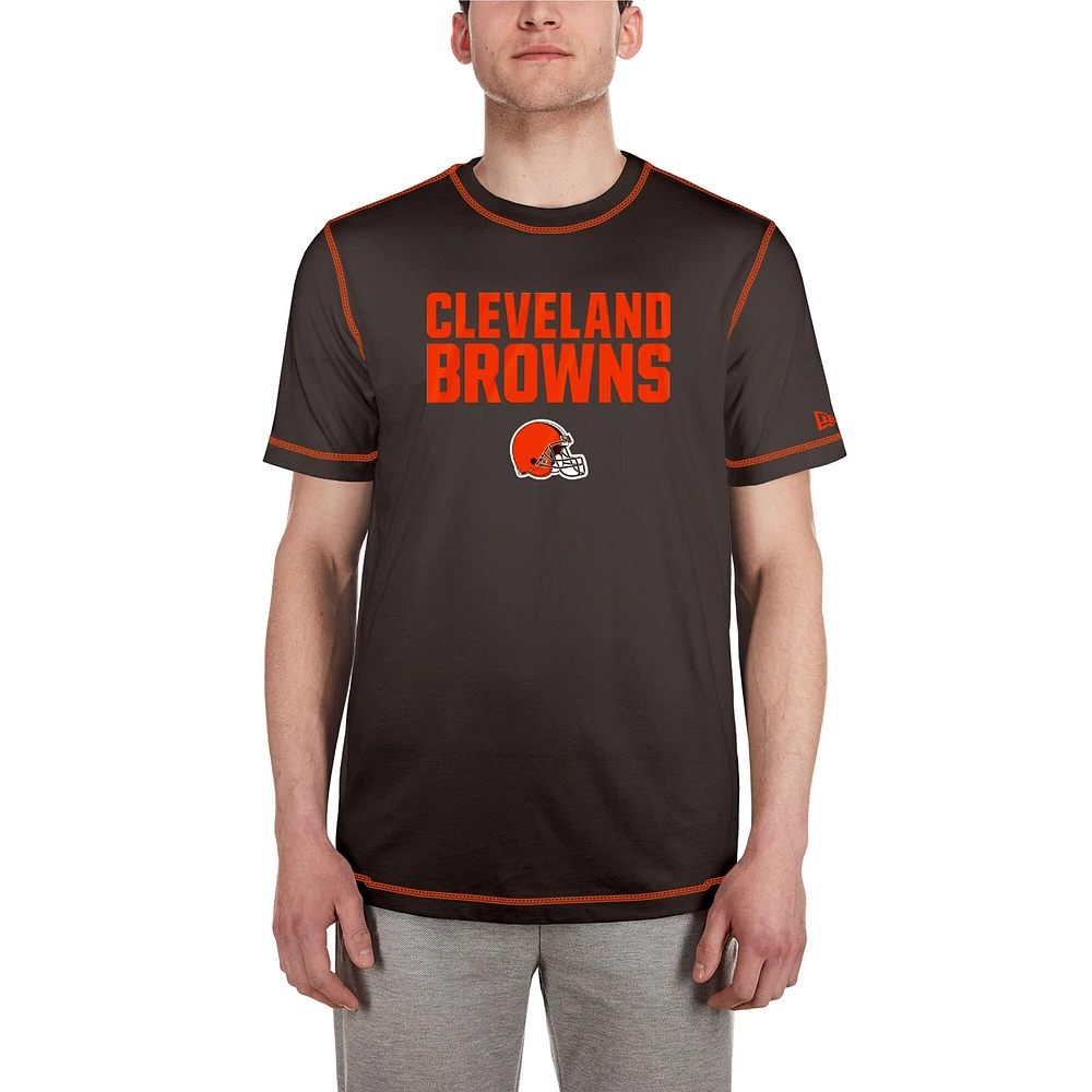 T-shirt à imprimé Third Down Puff des Cleveland Browns New Era pour homme, marron