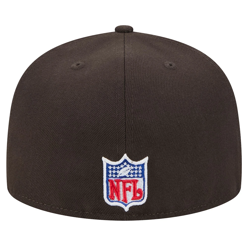 Casquette ajustée Cleveland Browns Throwback Main 59FIFTY de New Era pour homme