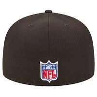 Men's New Era Brown Cleveland Browns Throwback Main 59FIFTY Fitted Hat