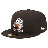 Men's New Era Brown Cleveland Browns Throwback Main 59FIFTY Fitted Hat