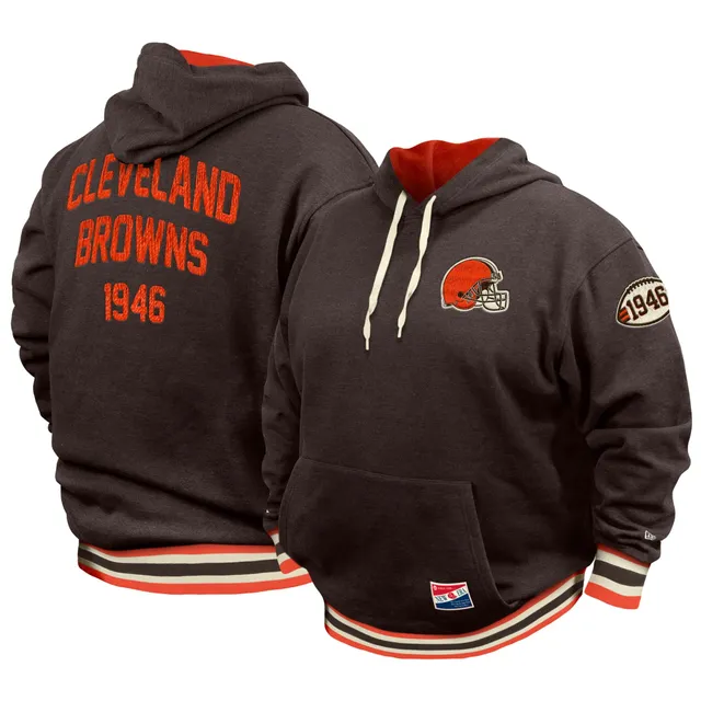 Youth Brown Cleveland Browns Retro Color Block Pullover Hoodie