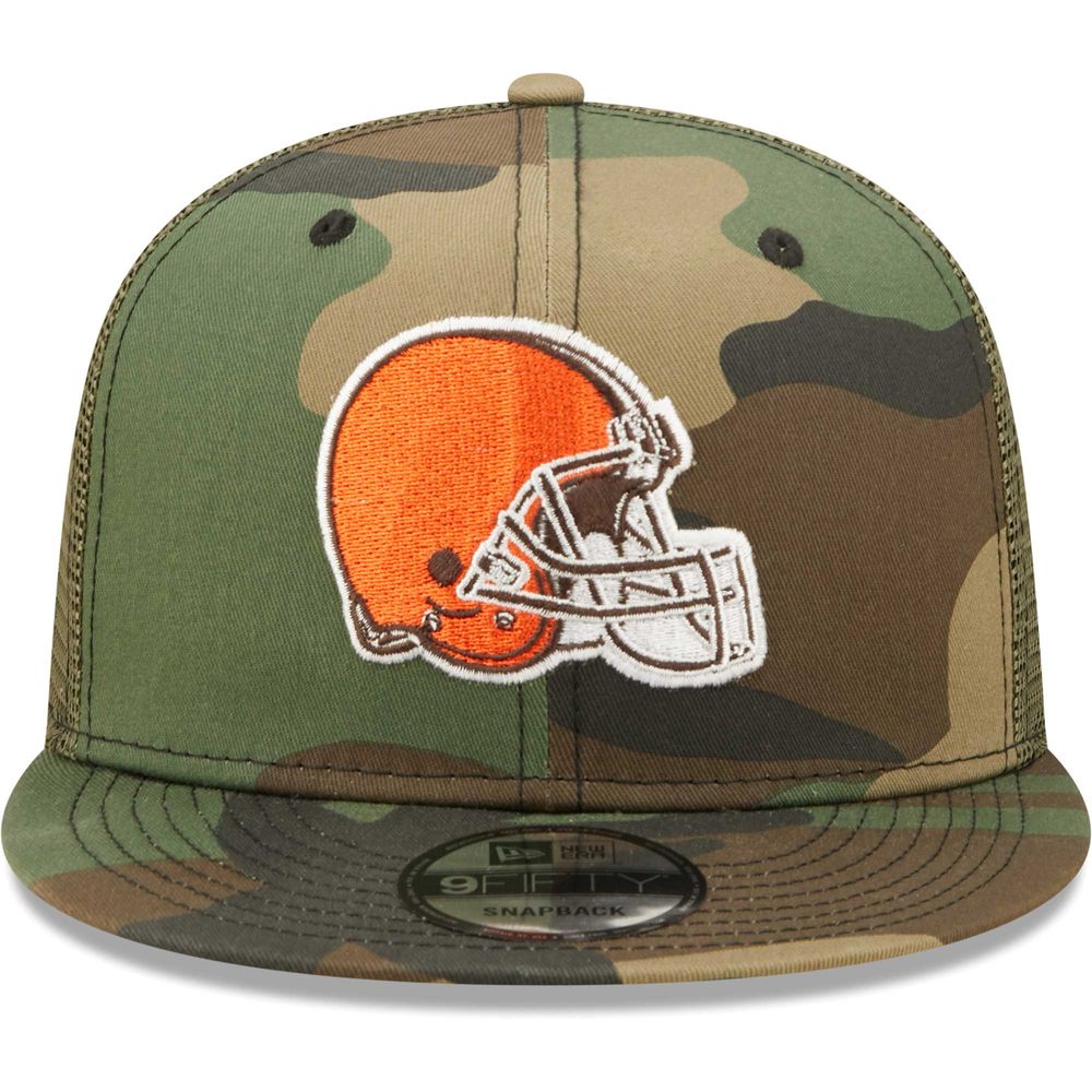 Men's New Era Camo/Olive Cleveland Browns Trucker 9FIFTY - Snapback Hat