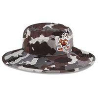 Men's New Era Camo Cleveland Browns 2022 NFL Training Camp Official Historic Logo Panama Bucket Hat