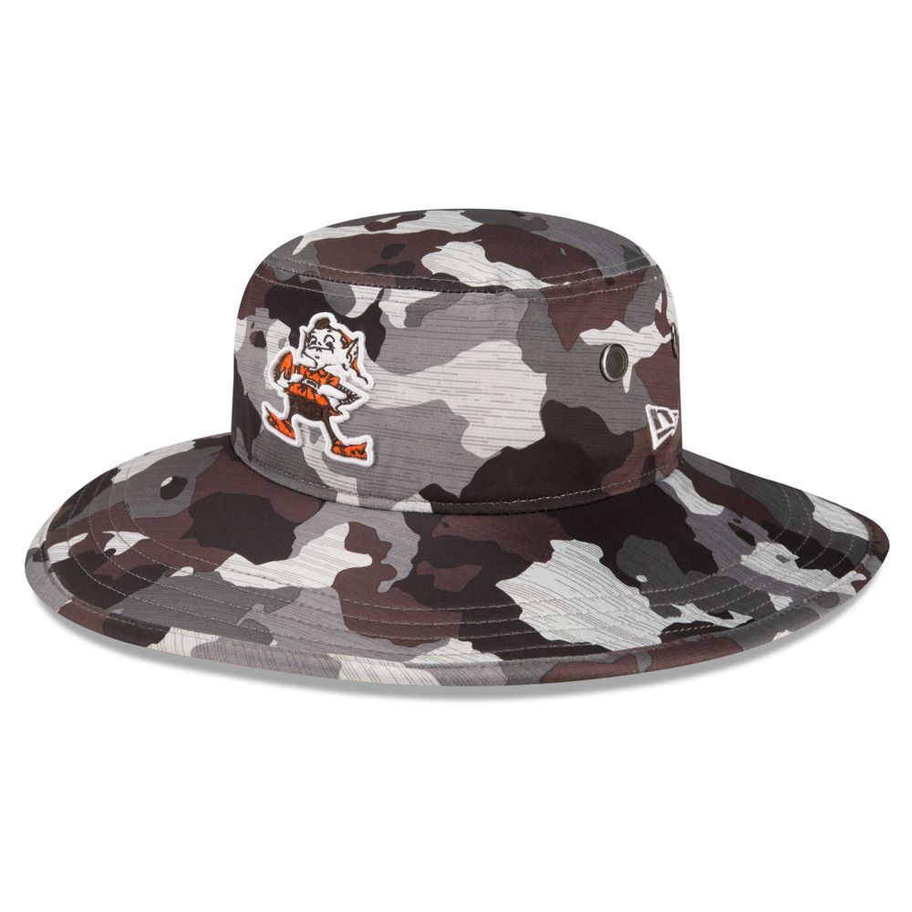 Men's New Era Camo Cleveland Browns 2022 NFL Training Camp Official Historic Logo Panama Bucket Hat