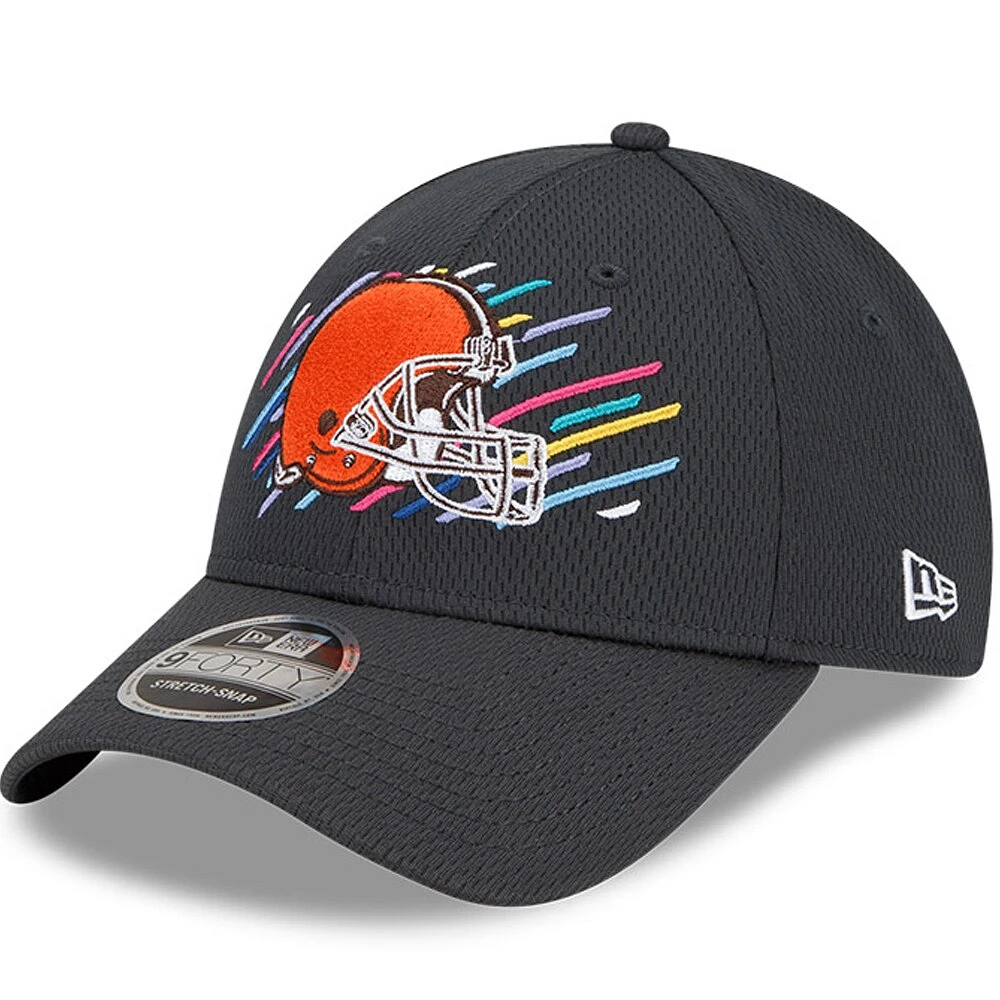 Casquette ajustable 9FORTY pour homme New Era Charcoal Cleveland Browns 2021 NFL Crucial Catch