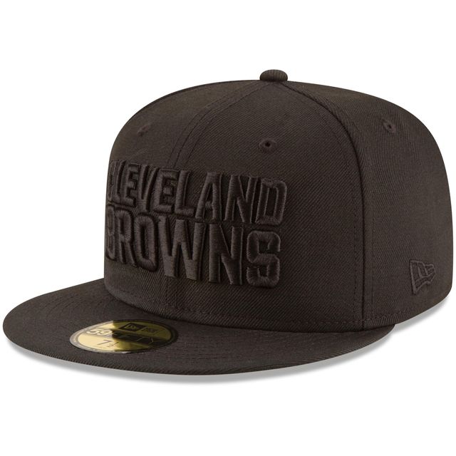 Casquette ajustée 59FIFTY des Cleveland Browns de New Era pour homme, noir sur