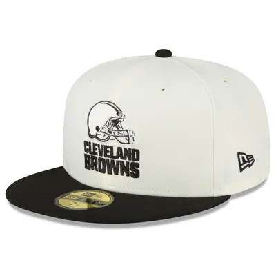 Cleveland Browns New Era Chrome Collection 59FIFTY Fitted Hat - Cream/Black