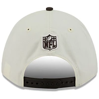 Men's New Era Cream/Brown Cleveland Browns 2025 NFL Draft 9FORTY A-Frame M-Crown Adjustable Hat