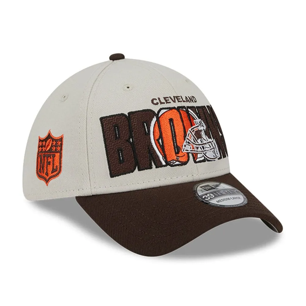 Casquette Flex New Era Cleveland Browns 2023 NFL Draft 39THIRTY crème pour homme