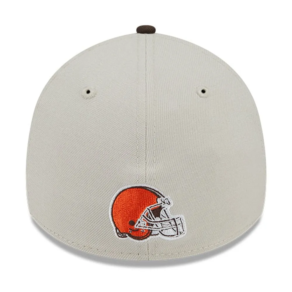 Men's New Era White Cleveland Browns Team White Out 39THIRTY Flex Hat