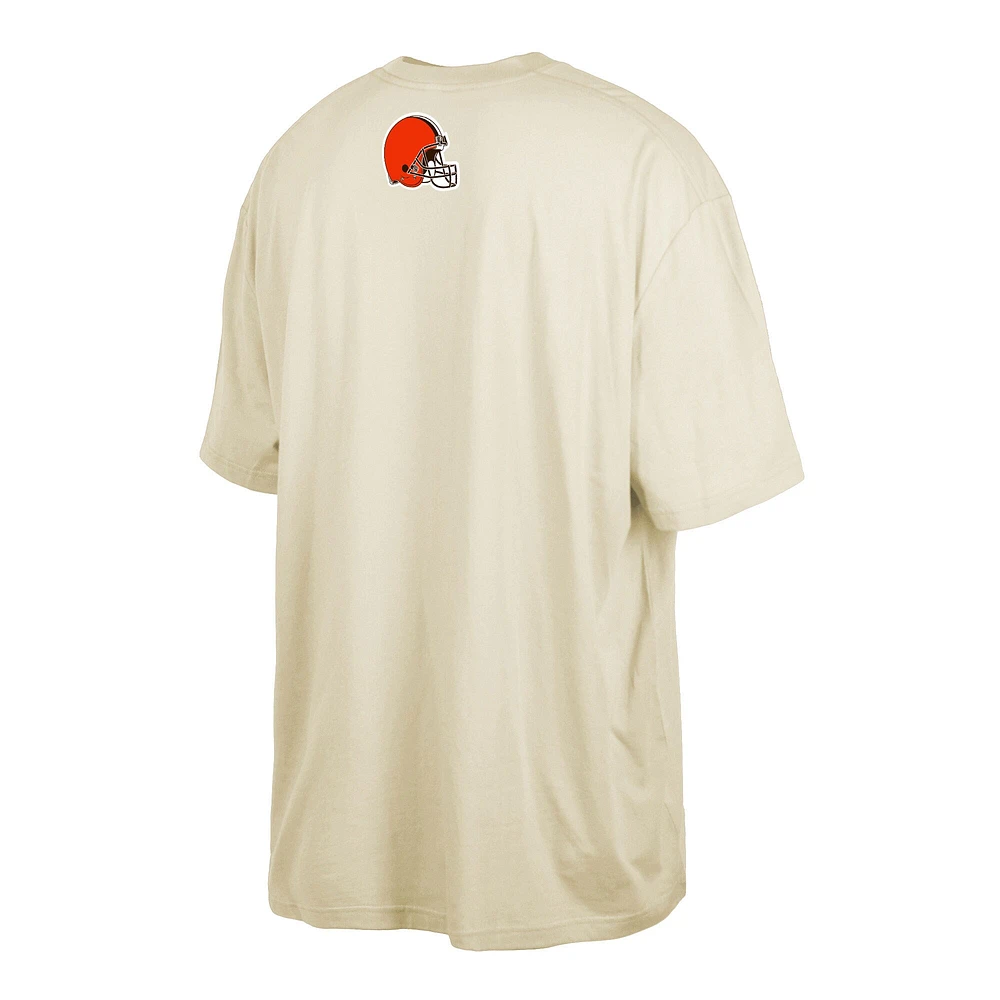 T-shirt New Era crème pour homme Cleveland Browns 2023 NFL Draft Big & Tall