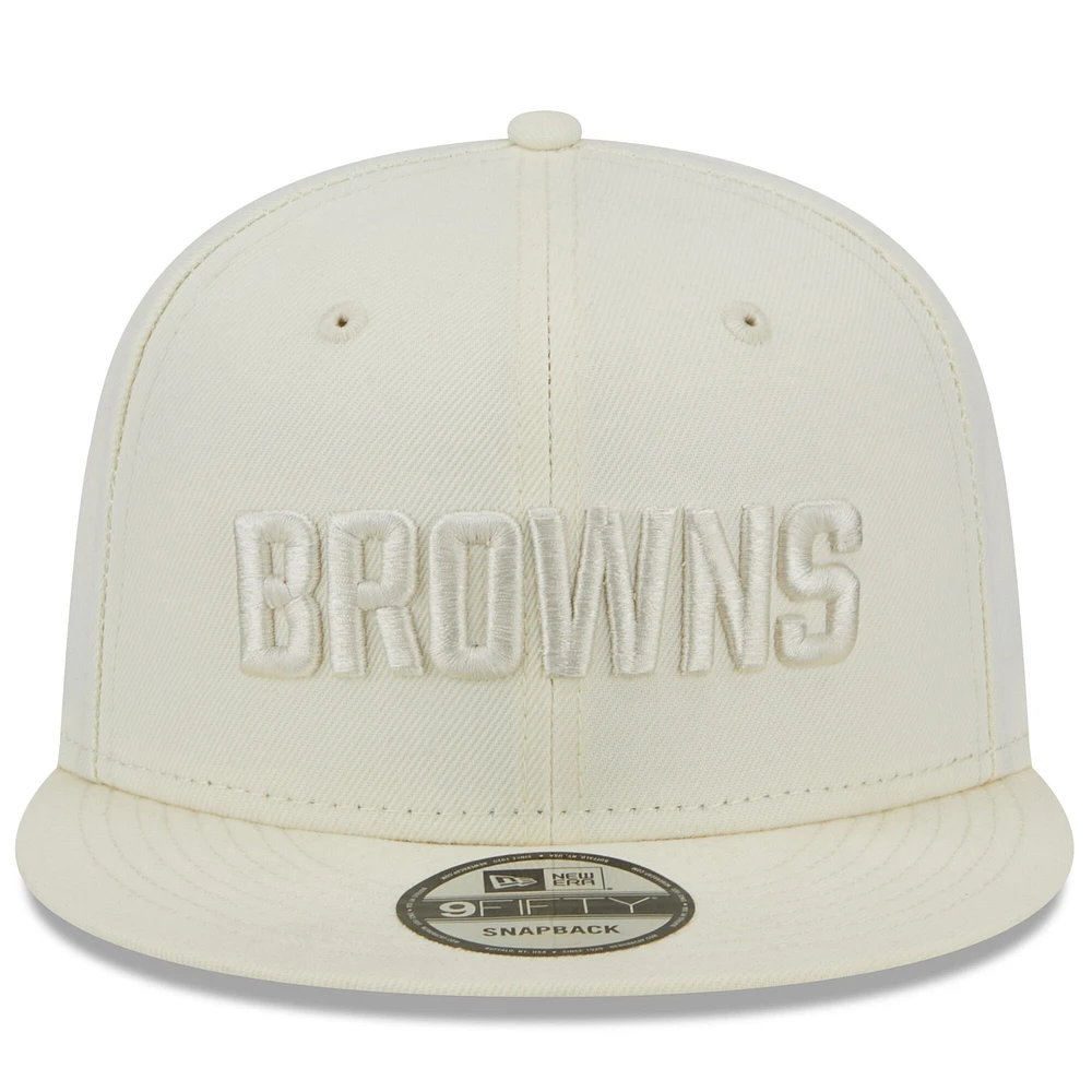 Casquette New Era Cream Cleveland Browns Color Pack 9FIFTY Snapback pour homme