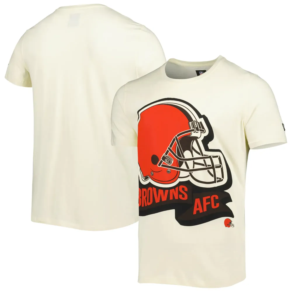 T-shirt pour homme New Era crème Cleveland Browns Sideline Chrome