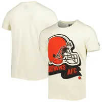 T-shirt pour homme New Era crème Cleveland Browns Sideline Chrome