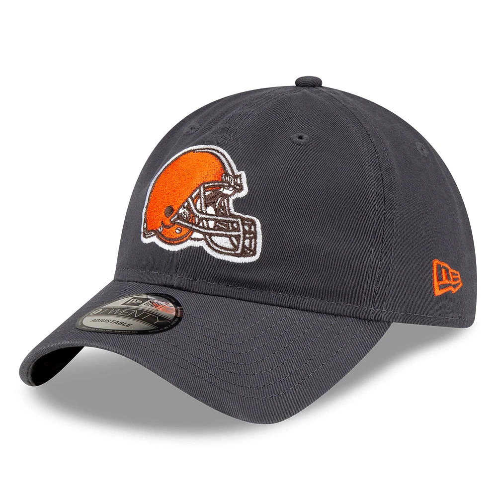 Casquette réglable New Era Graphite Cleveland Browns Core Classic Graph 9TWENTY pour hommes