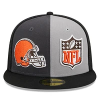 Casquette ajustée 59FIFTY Sideline Cleveland Browns 2023 New Era pour homme, gris/noir