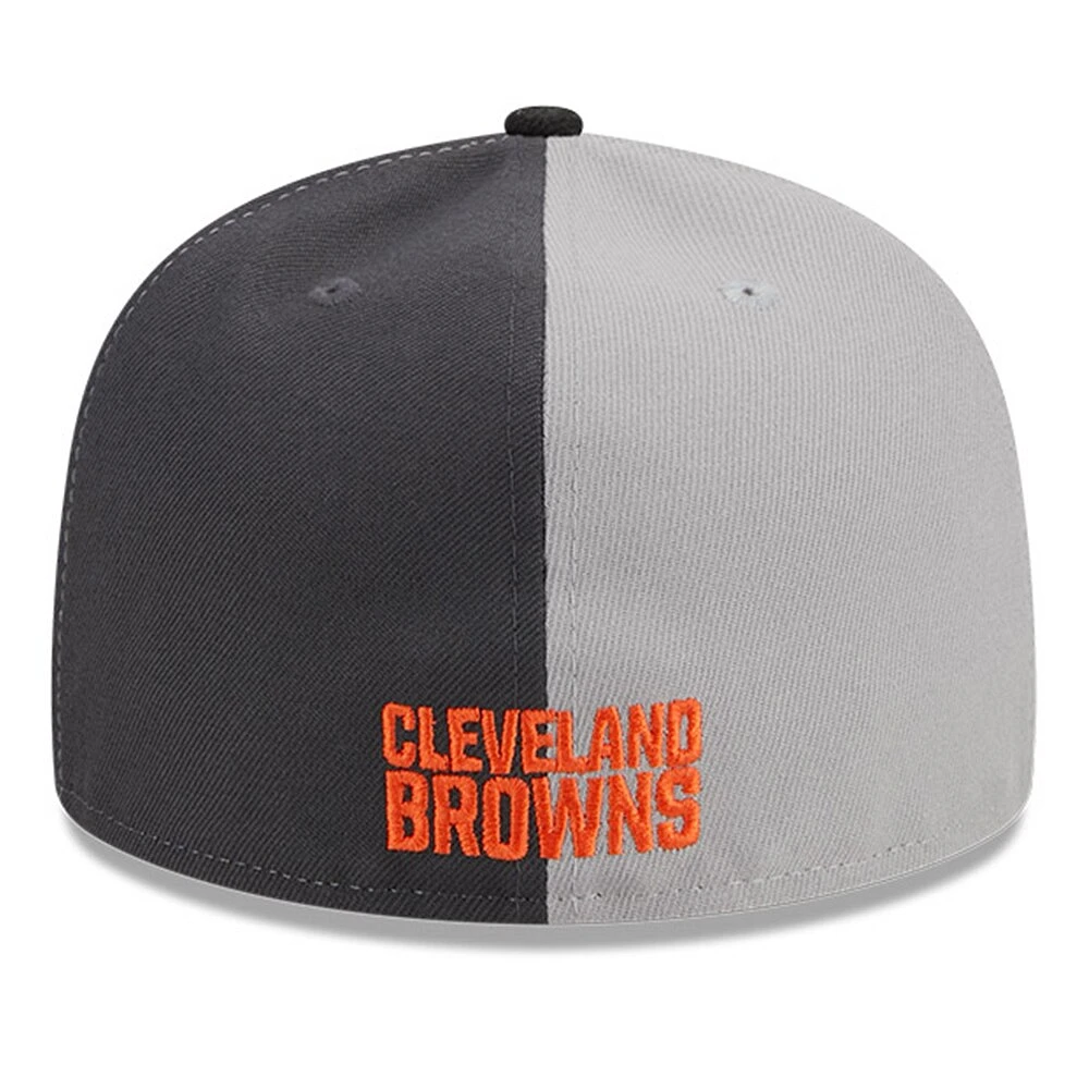 Casquette ajustée 59FIFTY Sideline Cleveland Browns 2023 New Era pour homme, gris/noir