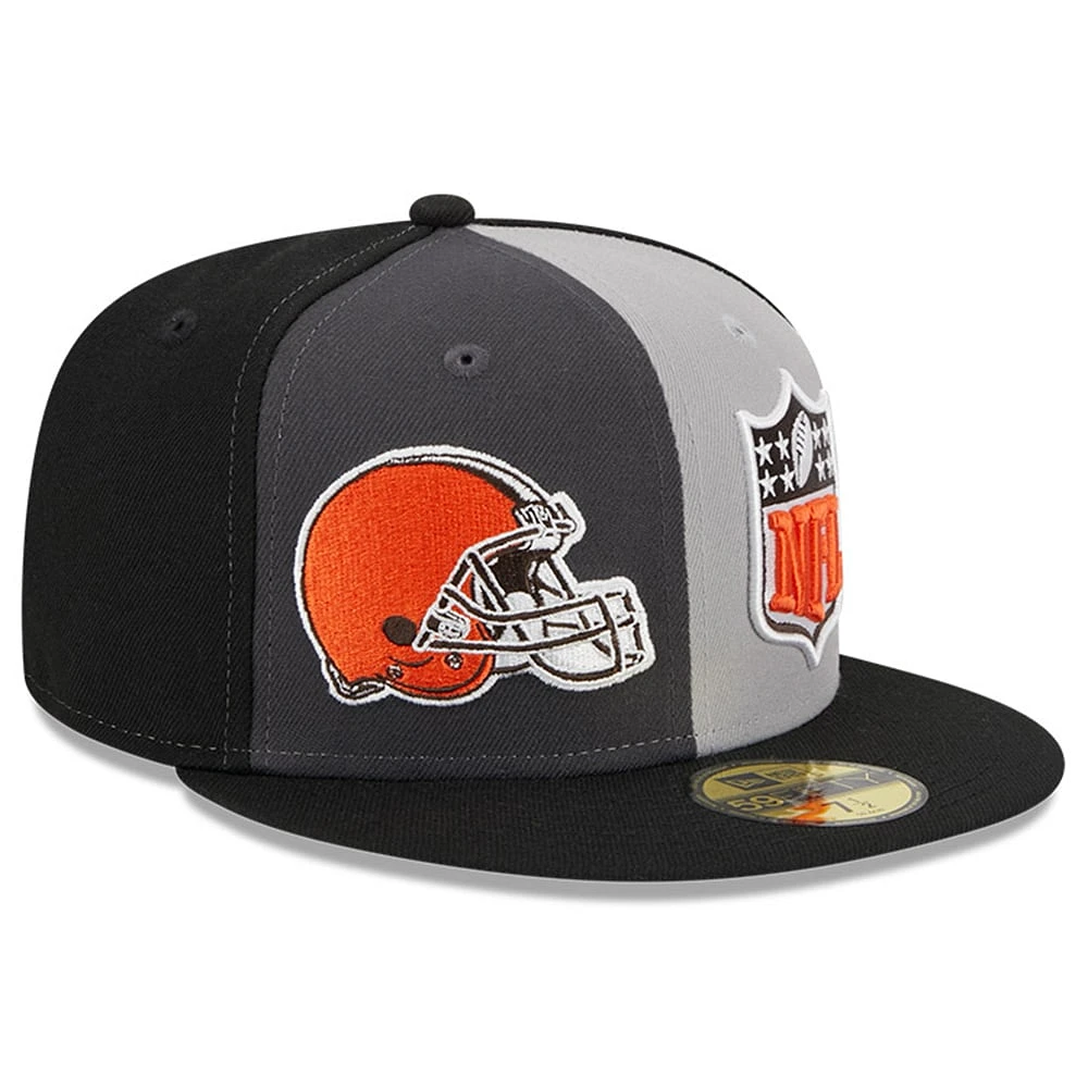 Casquette ajustée 59FIFTY Sideline Cleveland Browns 2023 New Era pour homme, gris/noir