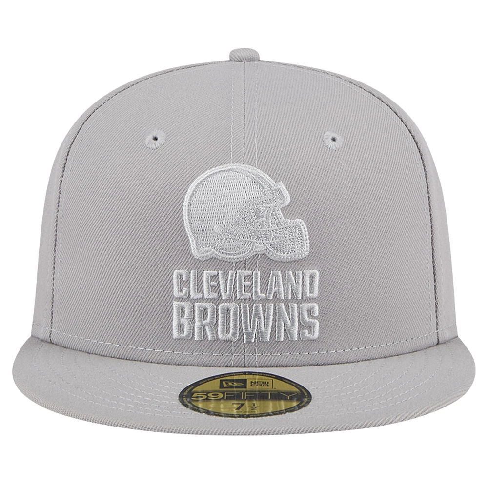 Casquette ajustée 59FIFTY New Era pour hommes des Cleveland Browns Color Pack, gris