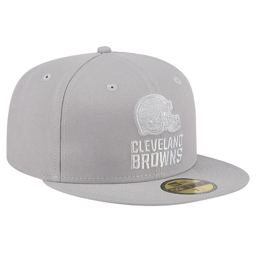 Casquette ajustée 59FIFTY New Era pour hommes des Cleveland Browns Color Pack, gris