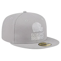 Casquette ajustée 59FIFTY New Era pour hommes des Cleveland Browns Color Pack, gris