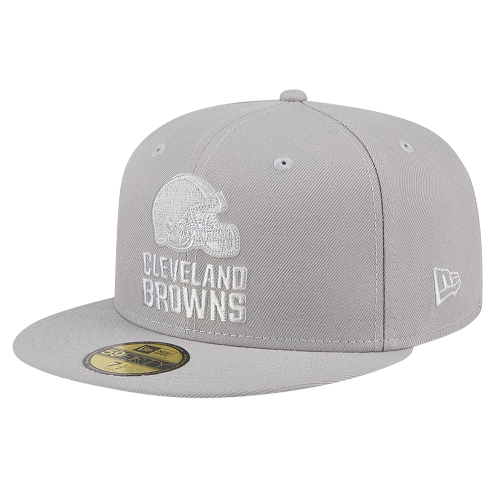 Casquette ajustée 59FIFTY New Era pour hommes des Cleveland Browns Color Pack, gris