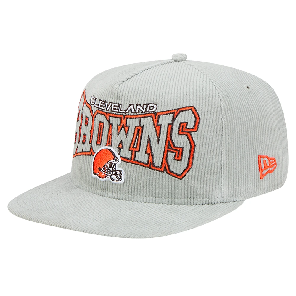 Men's New Era  Gray Cleveland Browns Corduroy Golfer Adjustable Hat