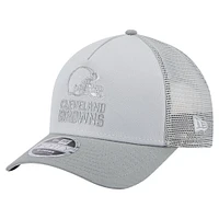 Men's New Era Gray Cleveland Browns Domain 9FORTY A-Frame Trucker Adjustable Hat