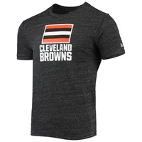 T-shirt tri-blend noir chiné Cleveland Browns pour homme avec logo Alternative New Era