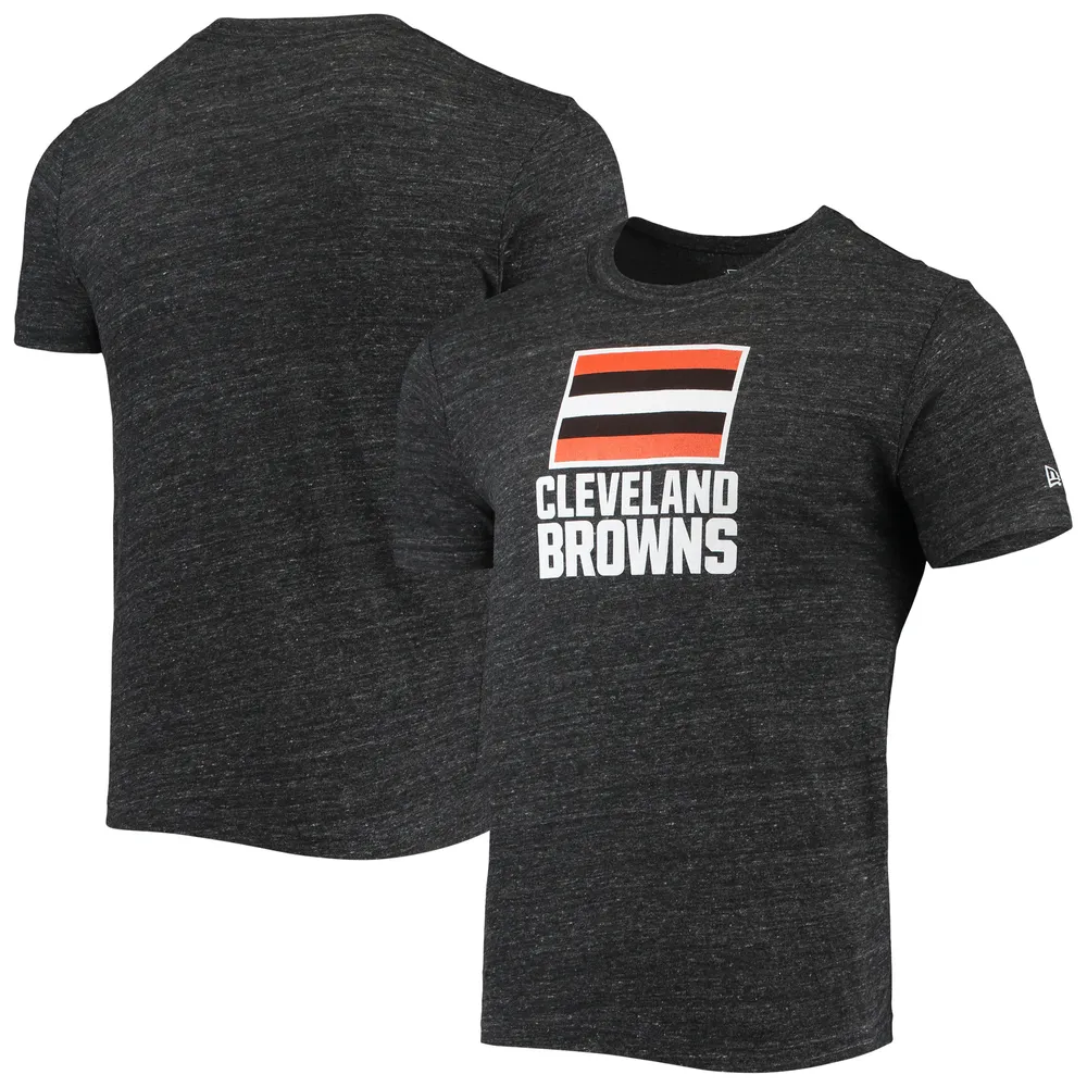 T-shirt tri-blend noir chiné Cleveland Browns pour homme avec logo Alternative New Era