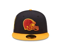 Men's New Era Navy/Gold Cleveland Browns 60th Anniversary 59FIFTY Fitted Hat