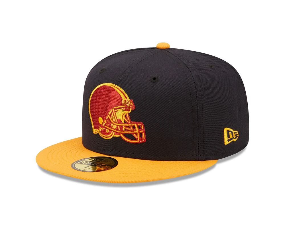 Men's New Era Navy/Gold Cleveland Browns 60th Anniversary 59FIFTY Fitted Hat