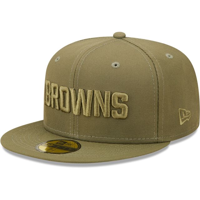 Casquette ajustée 59FIFTY New Era Olive Cleveland Browns pour homme