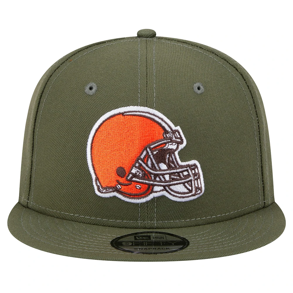 Men's New Era  Olive Cleveland Browns Main 9FIFTY Snapback Hat