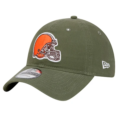 Men's New Era Olive Cleveland Browns Main 9TWENTY Adjustable Hat