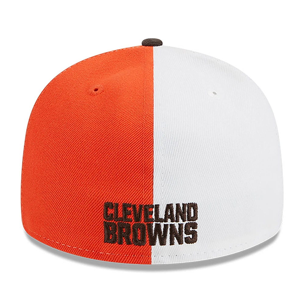 Casquette ajustée 59FIFTY Sideline Low Profile des Cleveland Browns 2023 pour homme New Era orange/marron