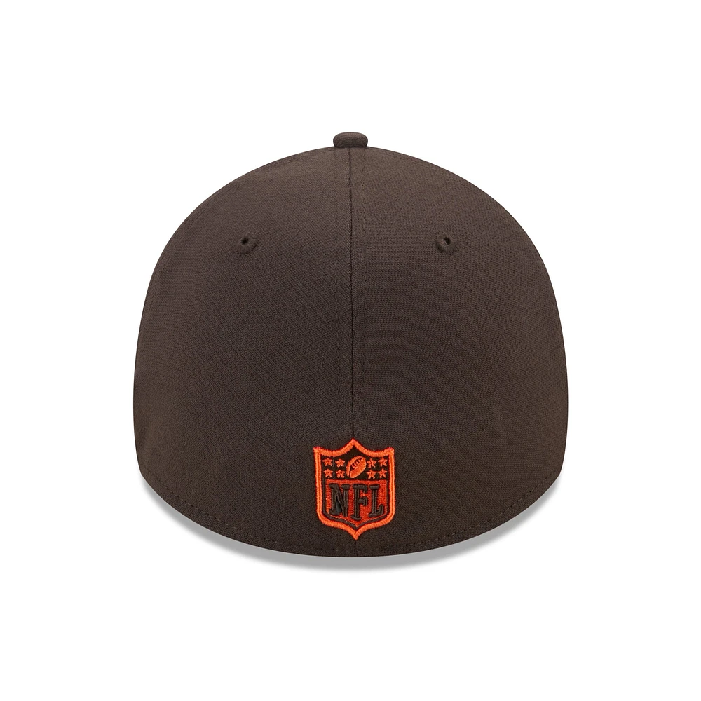 Men's New Era Orange/Brown Cleveland Browns Shattered 39THIRTY Flex Hat