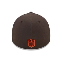 Men's New Era Orange/Brown Cleveland Browns Shattered 39THIRTY Flex Hat