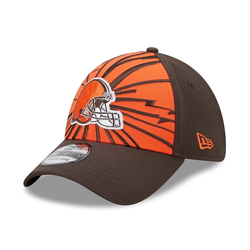 Casquette Flex Shattered 39THIRTY des Cleveland Browns New Era pour homme, orange/marron