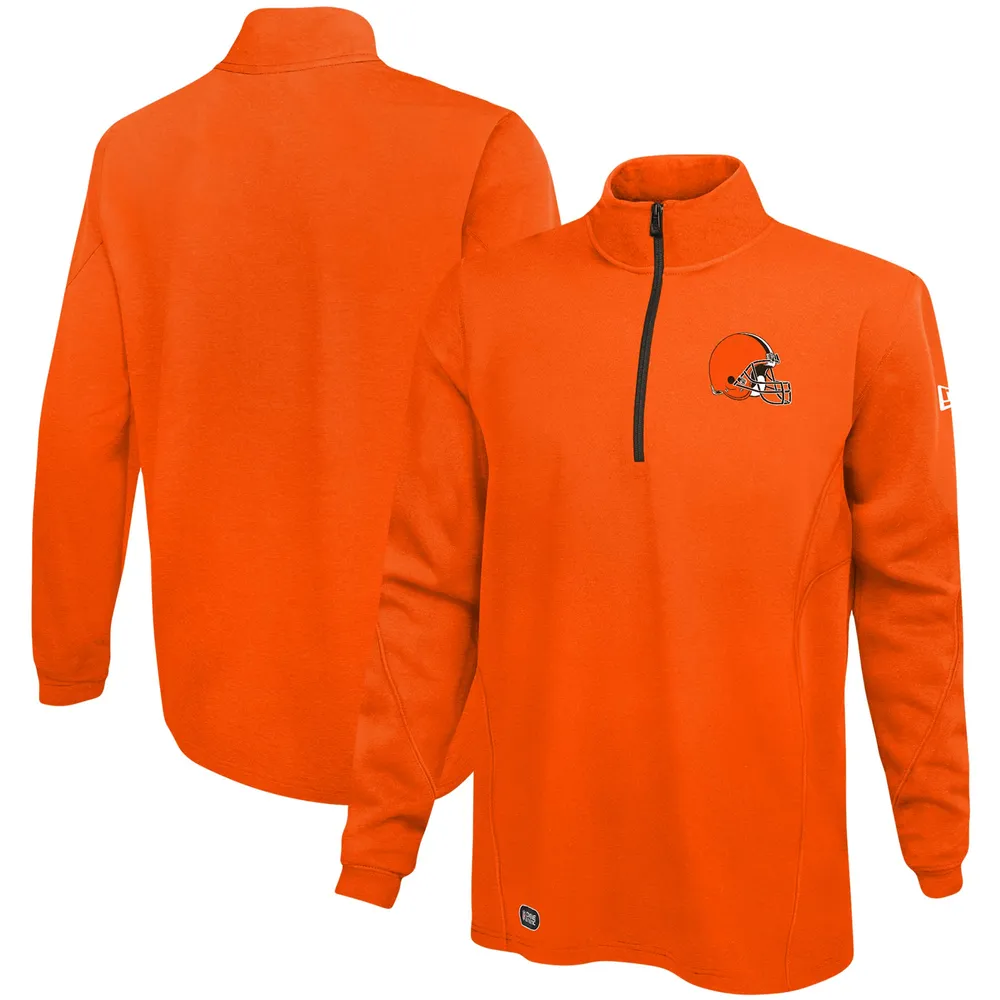 Cleveland Browns New Era Combine Authentic Overcome Quarter-Zip Jacket -  Orange