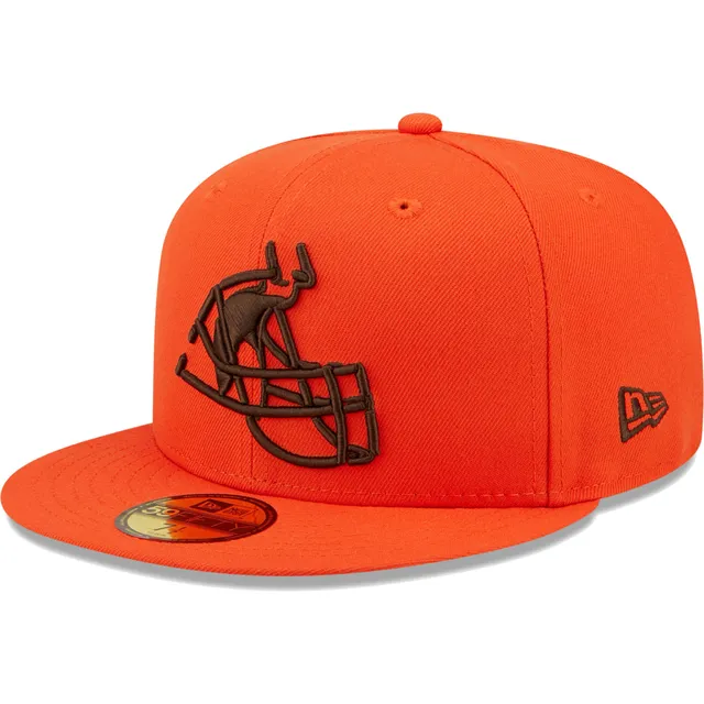 Men's New Era Brown Cleveland Browns 60th Anniversary Patch Team 59FIFTY Fitted Hat